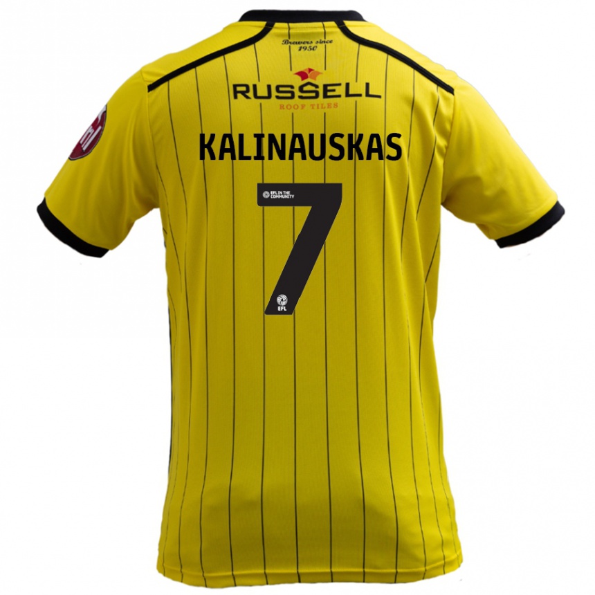 Enfant Football Maillot Tomas Kalinauskas #7 Jaune Tenues Domicile 2024/25