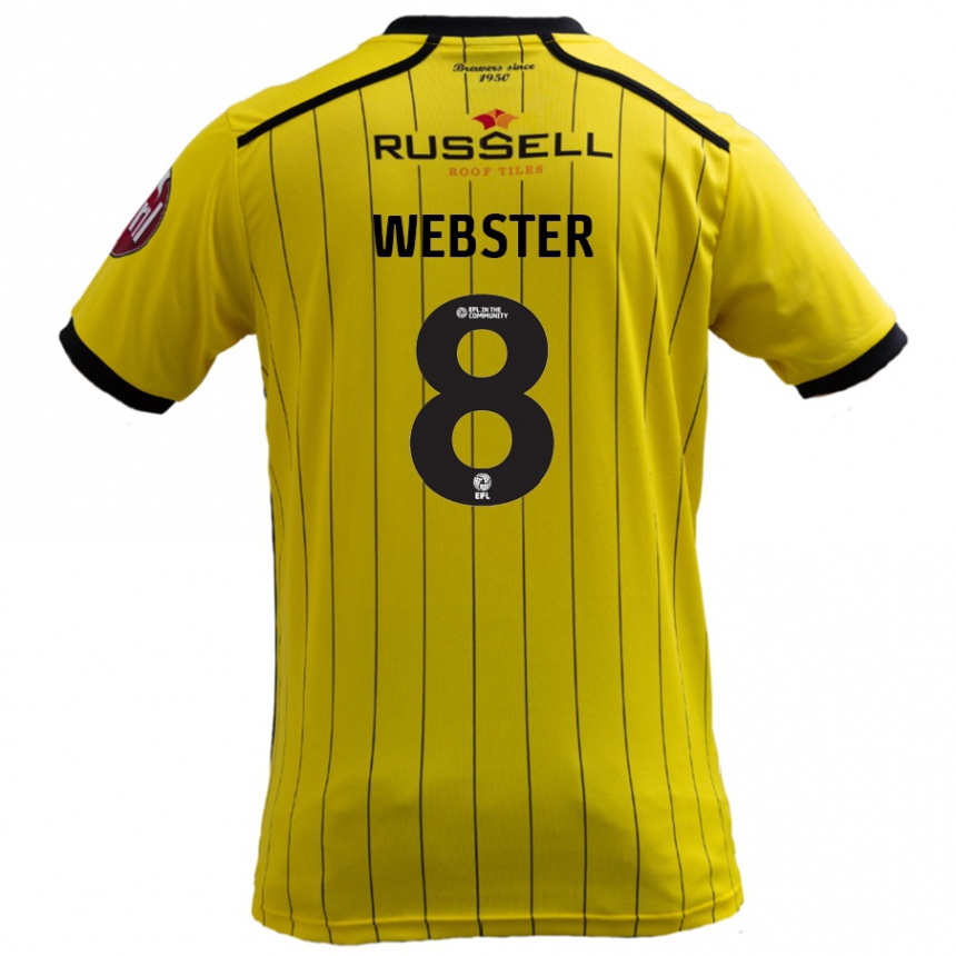 Enfant Football Maillot Charlie Webster #8 Jaune Tenues Domicile 2024/25