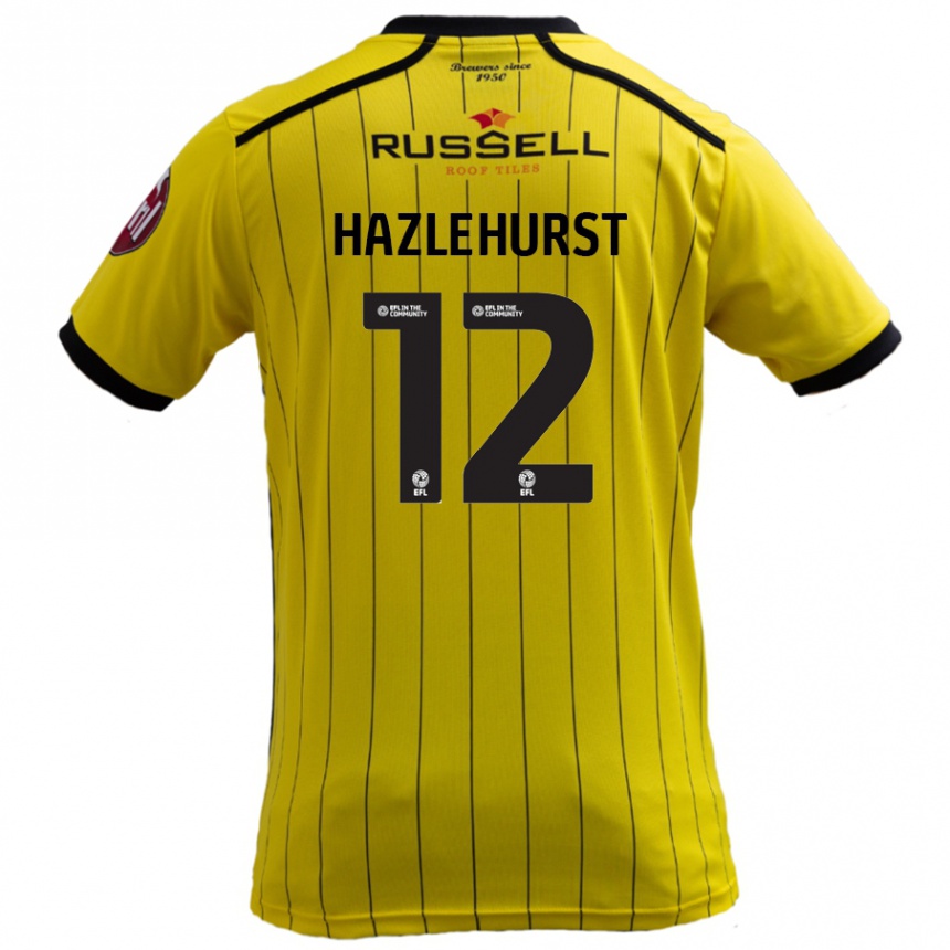 Enfant Football Maillot Jack Hazlehurst #12 Jaune Tenues Domicile 2024/25