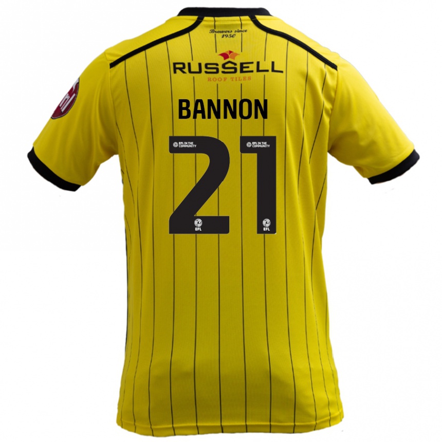 Enfant Football Maillot Alex Bannon #21 Jaune Tenues Domicile 2024/25