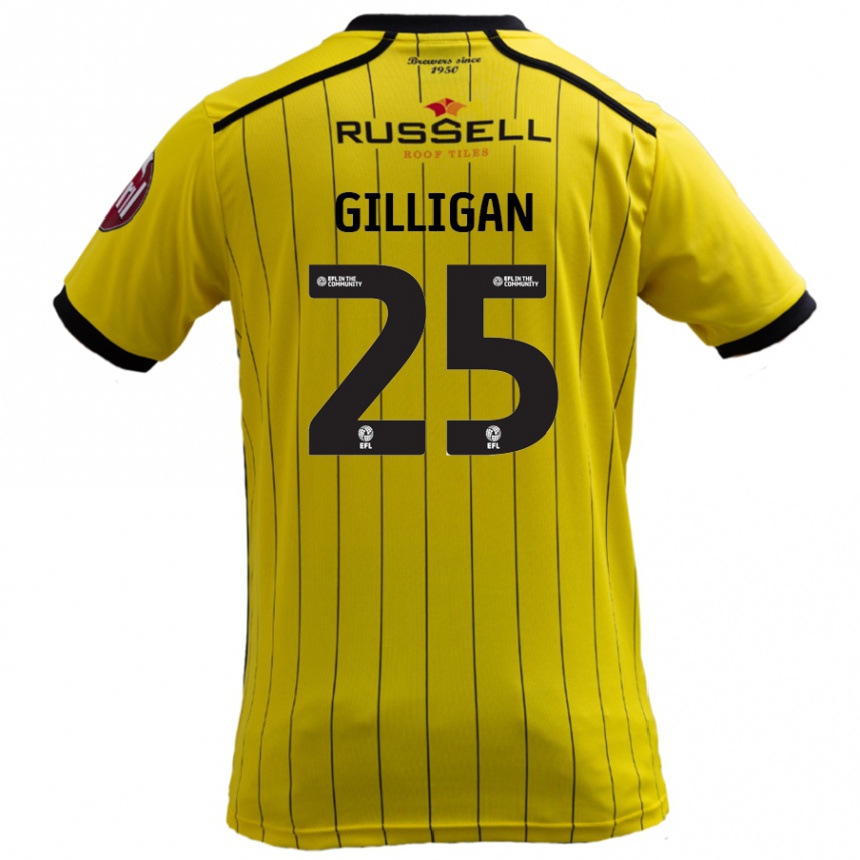 Enfant Football Maillot Ciaran Gilligan #25 Jaune Tenues Domicile 2024/25