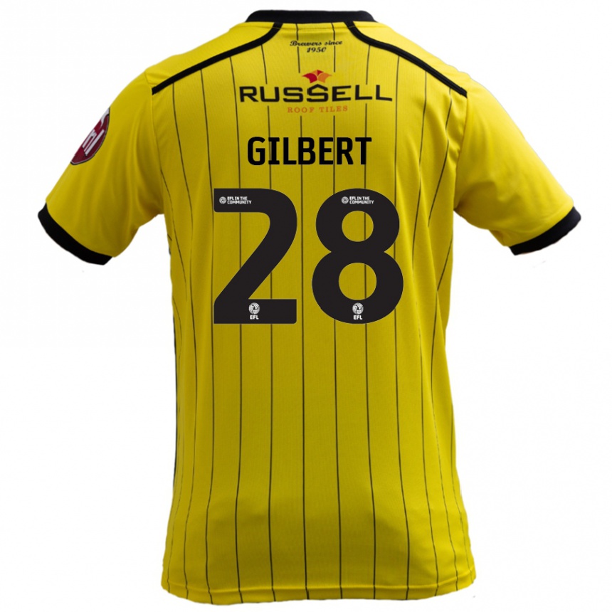 Enfant Football Maillot Cameron Gilbert #28 Jaune Tenues Domicile 2024/25