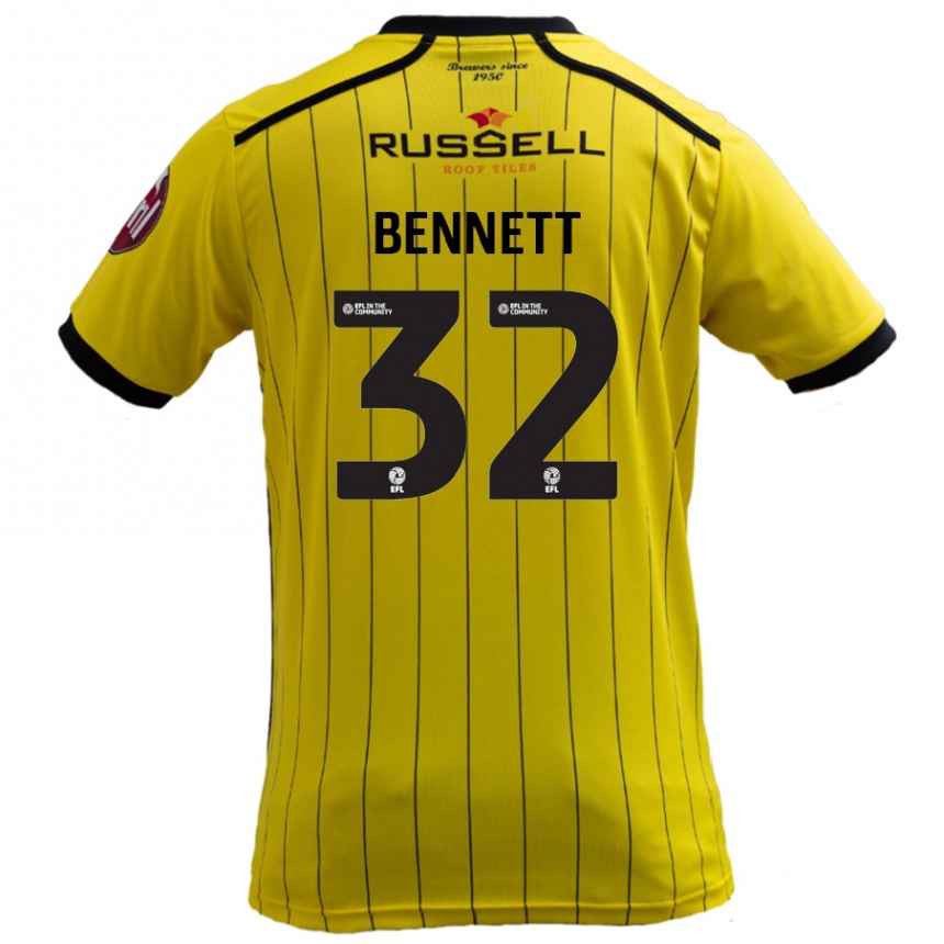 Enfant Football Maillot Mason Bennett #32 Jaune Tenues Domicile 2024/25