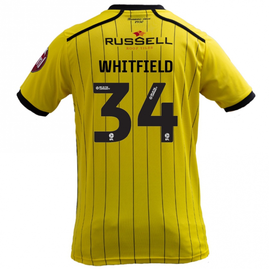 Enfant Football Maillot Ben Whitfield #34 Jaune Tenues Domicile 2024/25