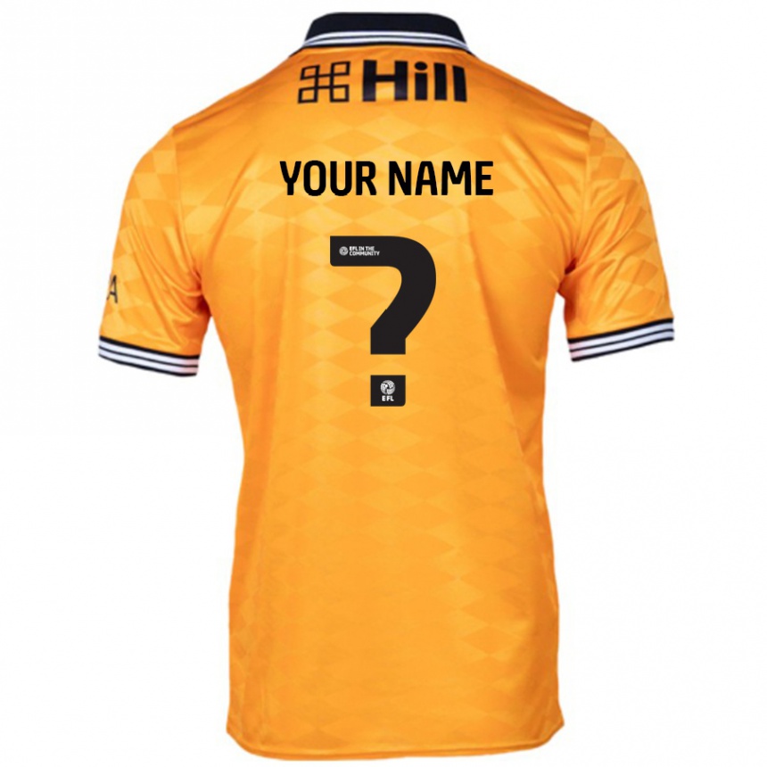 Enfant Football Maillot Votre Nom #0 Orange Tenues Domicile 2024/25