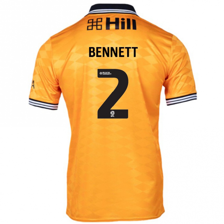 Enfant Football Maillot Liam Bennett #2 Orange Tenues Domicile 2024/25