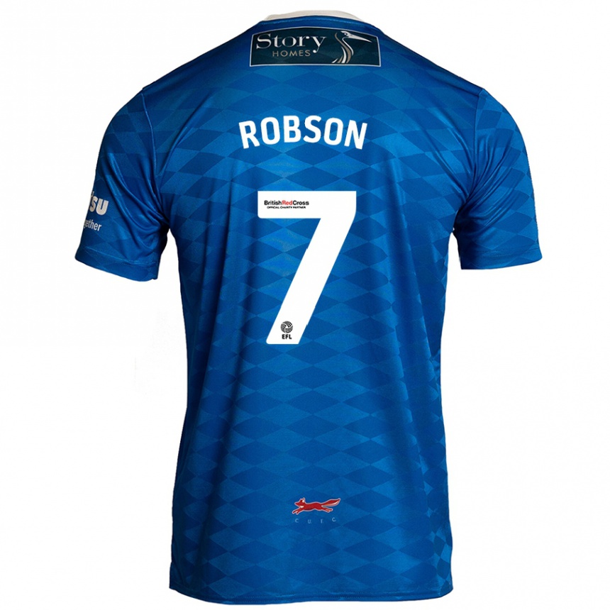 Enfant Football Maillot Ethan Robson #7 Bleu Tenues Domicile 2024/25