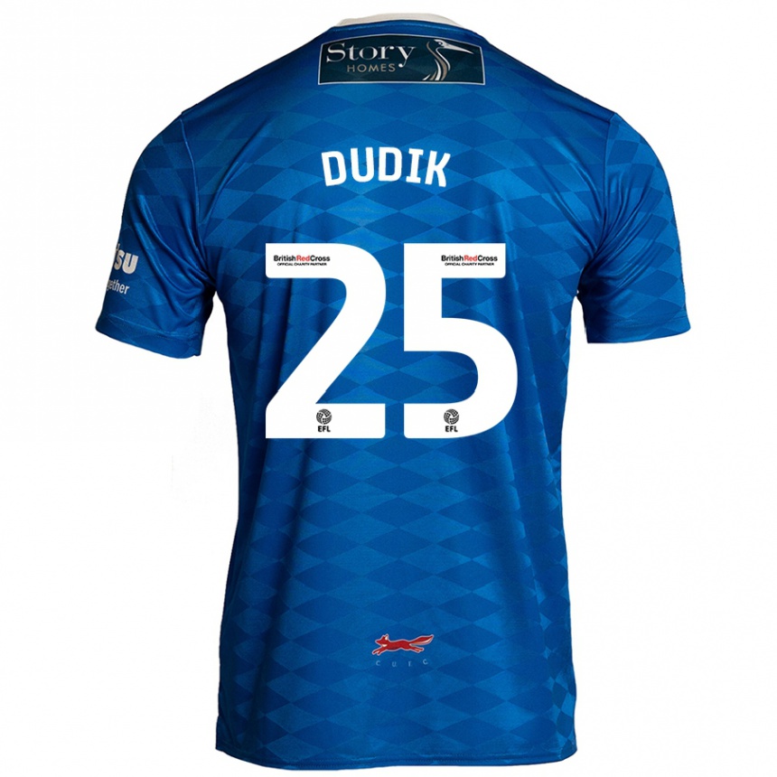 Enfant Football Maillot Anton Dudik #25 Bleu Tenues Domicile 2024/25