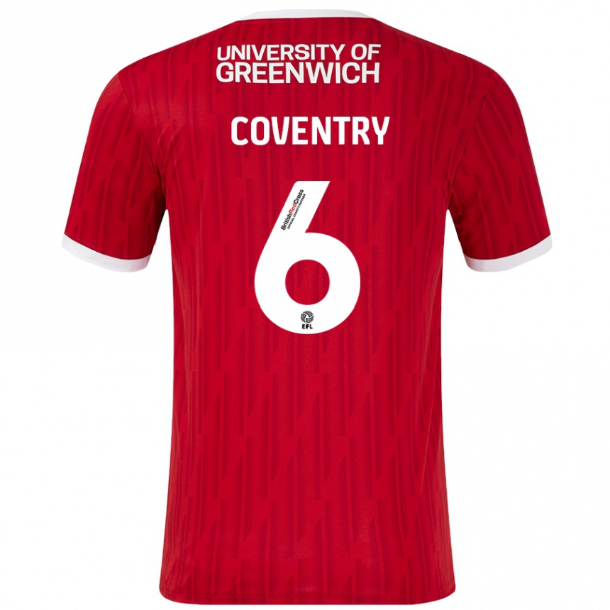 Enfant Football Maillot Conor Coventry #6 Rouge Blanc Tenues Domicile 2024/25