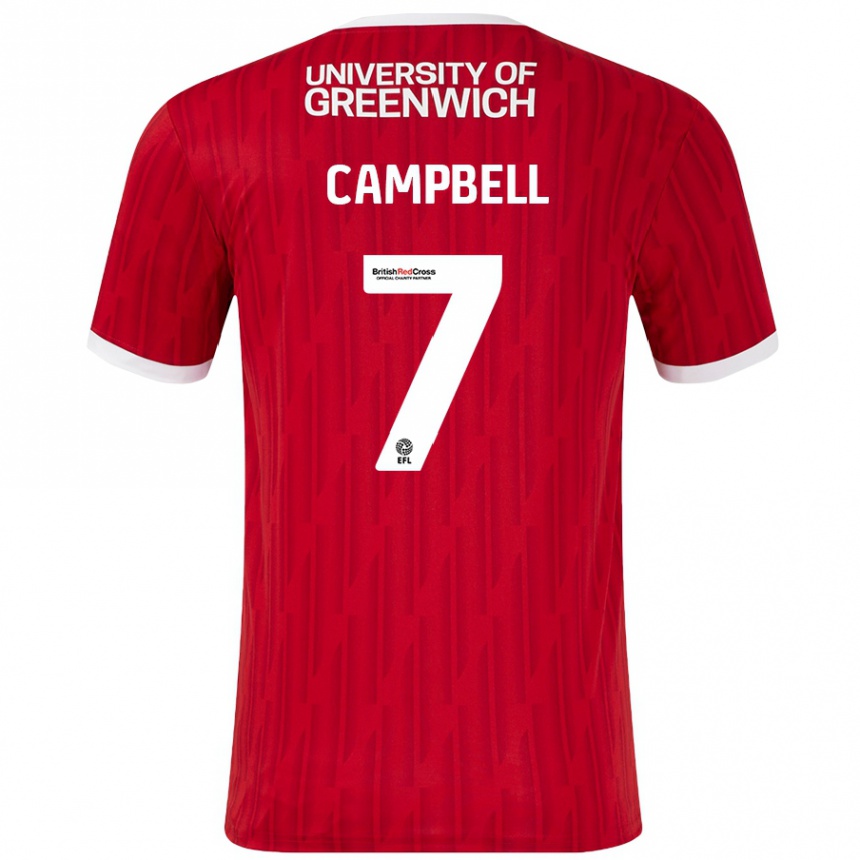 Enfant Football Maillot Tyreece Campbell #7 Rouge Blanc Tenues Domicile 2024/25