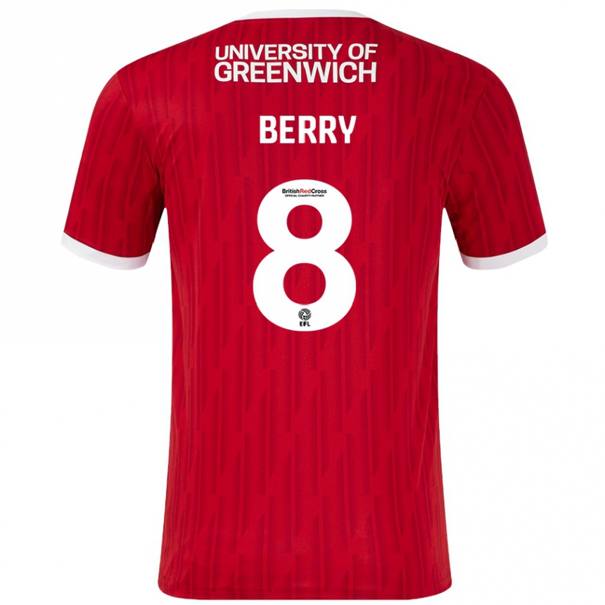 Enfant Football Maillot Luke Berry #8 Rouge Blanc Tenues Domicile 2024/25