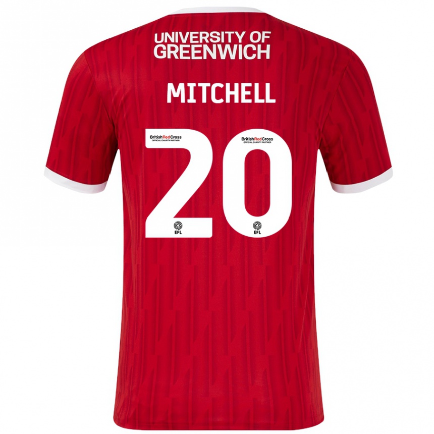 Enfant Football Maillot Zach Mitchell #20 Rouge Blanc Tenues Domicile 2024/25