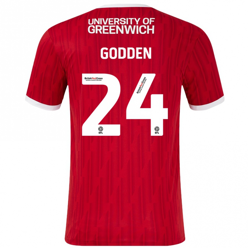 Enfant Football Maillot Matt Godden #24 Rouge Blanc Tenues Domicile 2024/25