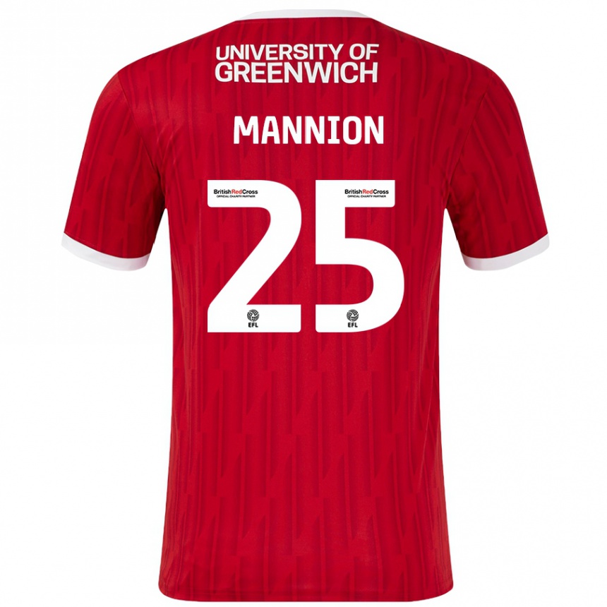 Enfant Football Maillot Will Mannion #25 Rouge Blanc Tenues Domicile 2024/25