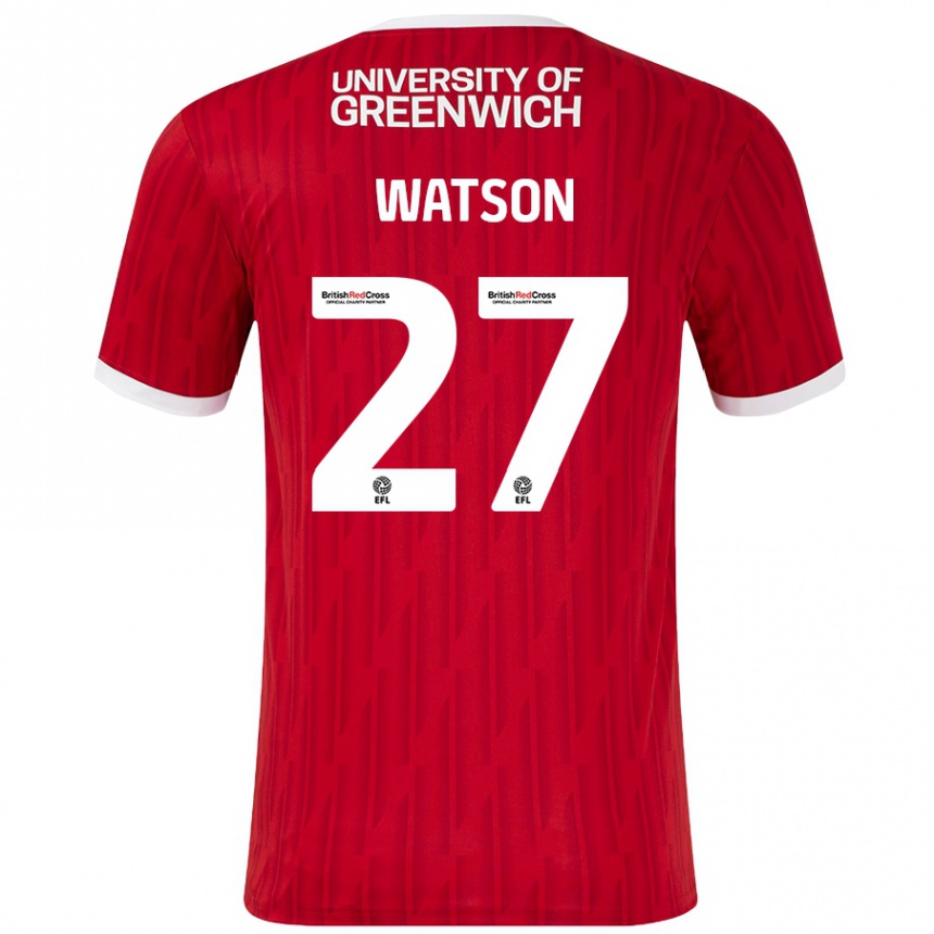 Enfant Football Maillot Tennai Watson #27 Rouge Blanc Tenues Domicile 2024/25