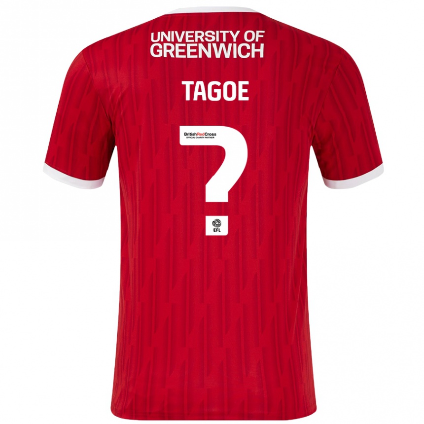 Enfant Football Maillot Bradley Tagoe #0 Rouge Blanc Tenues Domicile 2024/25