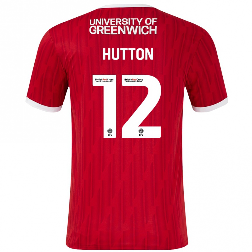 Enfant Football Maillot Jodie Hutton #12 Rouge Blanc Tenues Domicile 2024/25