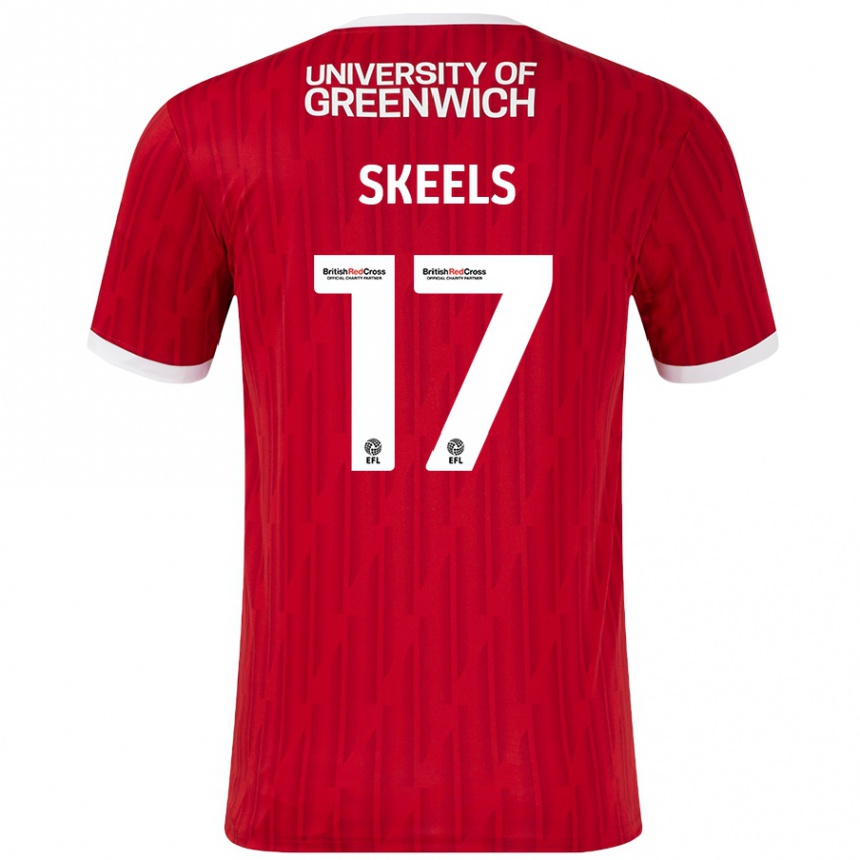 Enfant Football Maillot Kiera Skeels #17 Rouge Blanc Tenues Domicile 2024/25