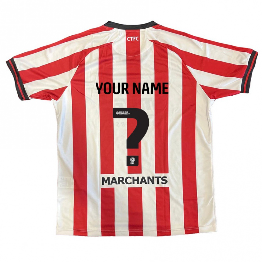 Enfant Football Maillot Votre Nom #0 Rouge Blanc Tenues Domicile 2024/25