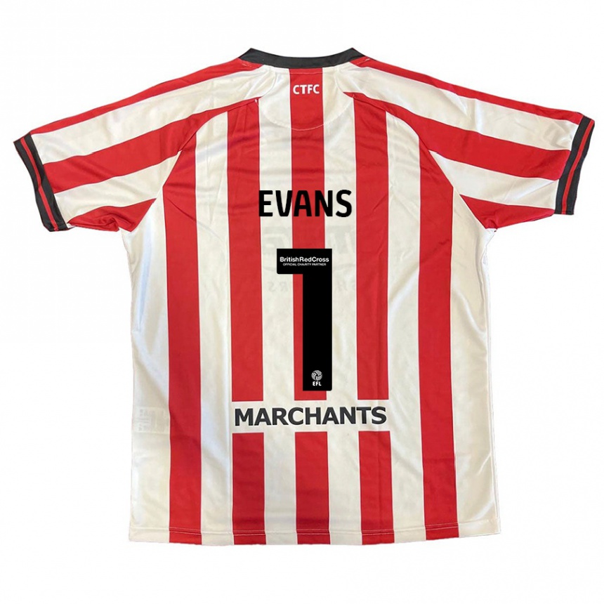 Enfant Football Maillot Owen Evans #1 Rouge Blanc Tenues Domicile 2024/25