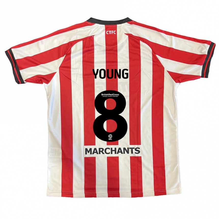 Enfant Football Maillot Luke Young #8 Rouge Blanc Tenues Domicile 2024/25