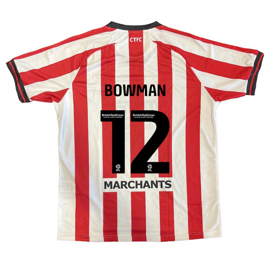 Enfant Football Maillot Ryan Bowman #12 Rouge Blanc Tenues Domicile 2024/25