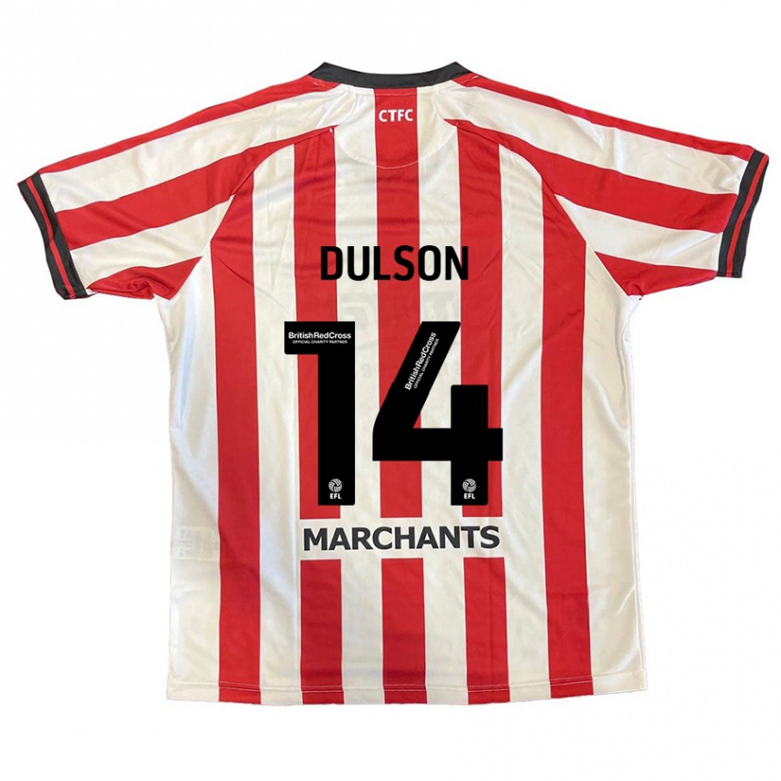 Enfant Football Maillot Liam Dulson #14 Rouge Blanc Tenues Domicile 2024/25