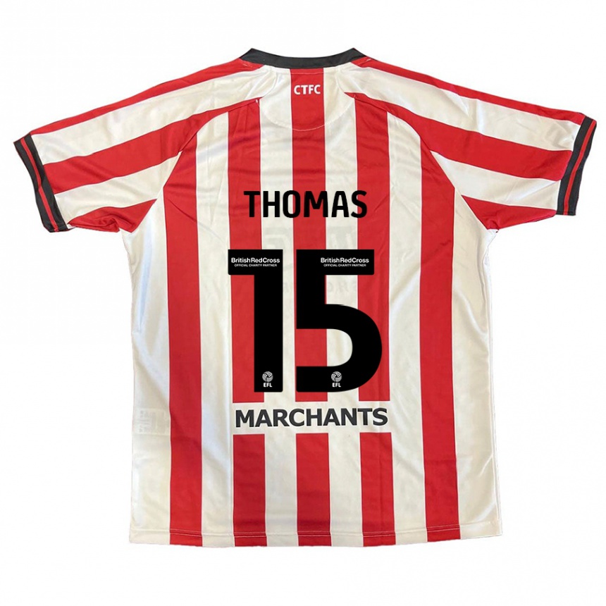 Enfant Football Maillot Jordan Thomas #15 Rouge Blanc Tenues Domicile 2024/25