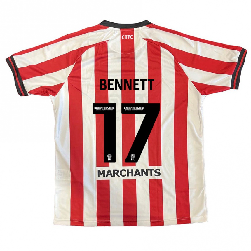 Enfant Football Maillot Scot Bennett #17 Rouge Blanc Tenues Domicile 2024/25