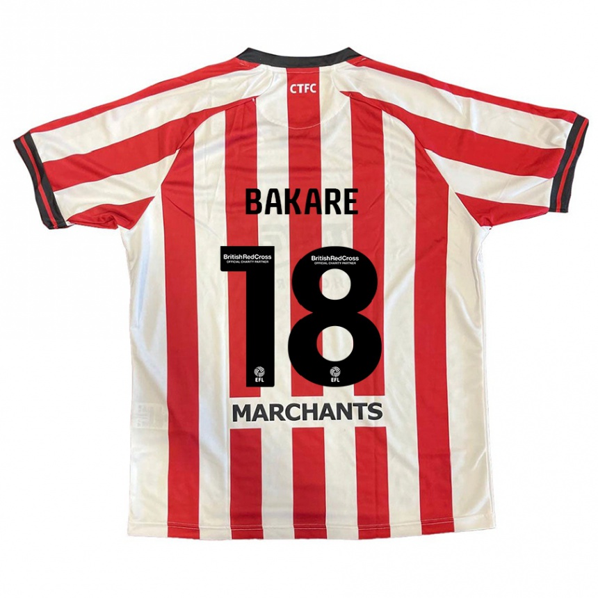 Enfant Football Maillot Ibrahim Bakare #18 Rouge Blanc Tenues Domicile 2024/25