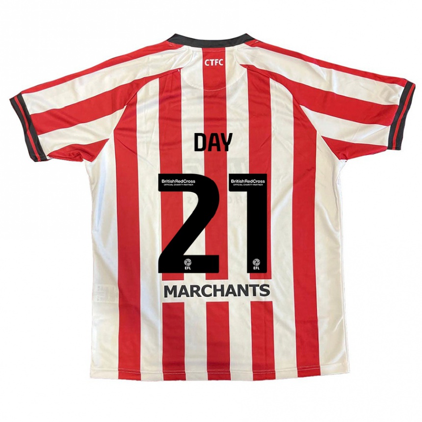 Enfant Football Maillot Joe Day #21 Rouge Blanc Tenues Domicile 2024/25