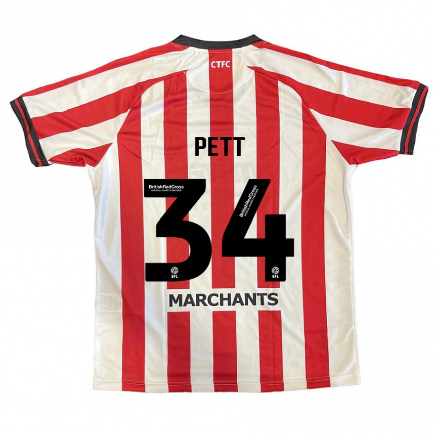 Enfant Football Maillot Tom Pett #34 Rouge Blanc Tenues Domicile 2024/25