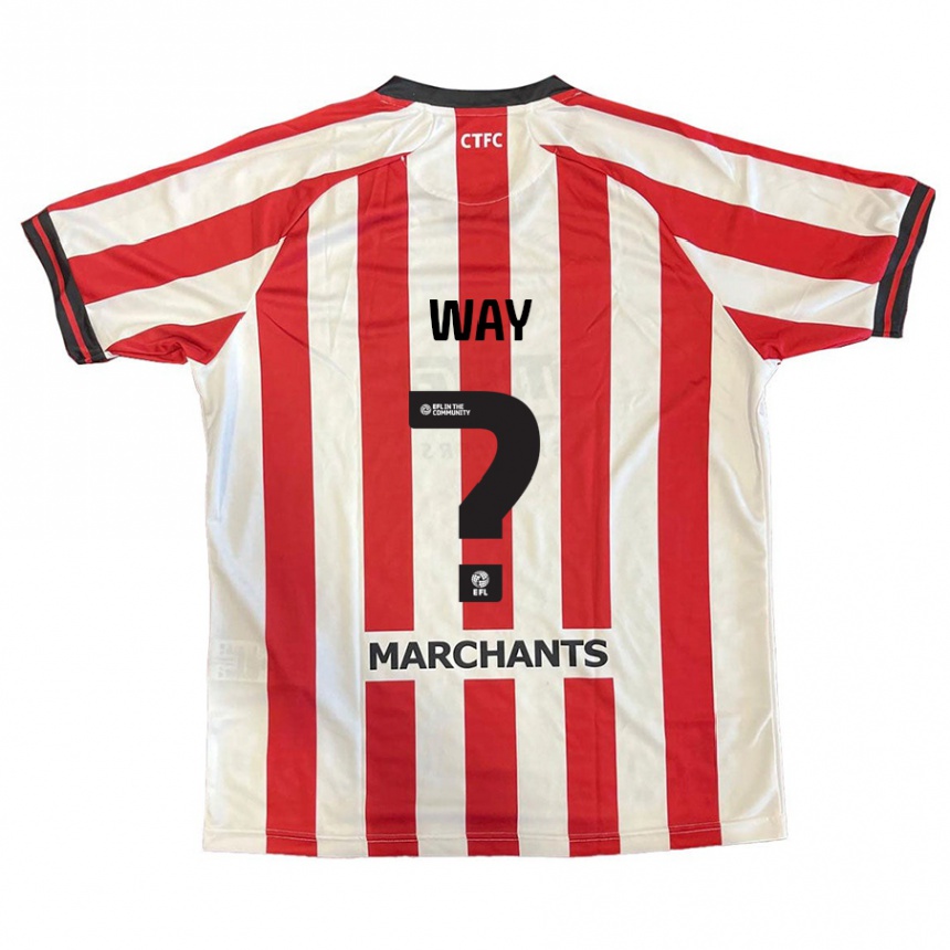 Enfant Football Maillot Tom Way #0 Rouge Blanc Tenues Domicile 2024/25