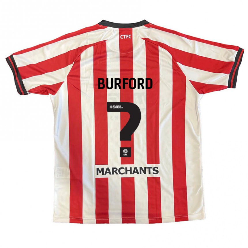 Enfant Football Maillot Archie Burford #0 Rouge Blanc Tenues Domicile 2024/25