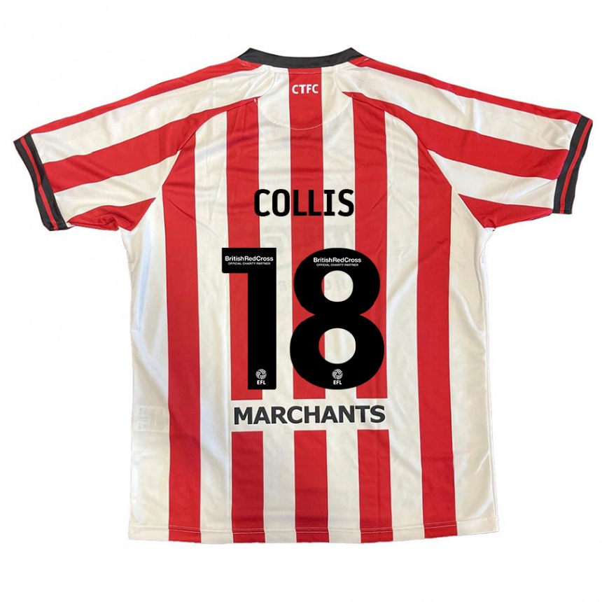 Enfant Football Maillot Maisy Collis #18 Rouge Blanc Tenues Domicile 2024/25