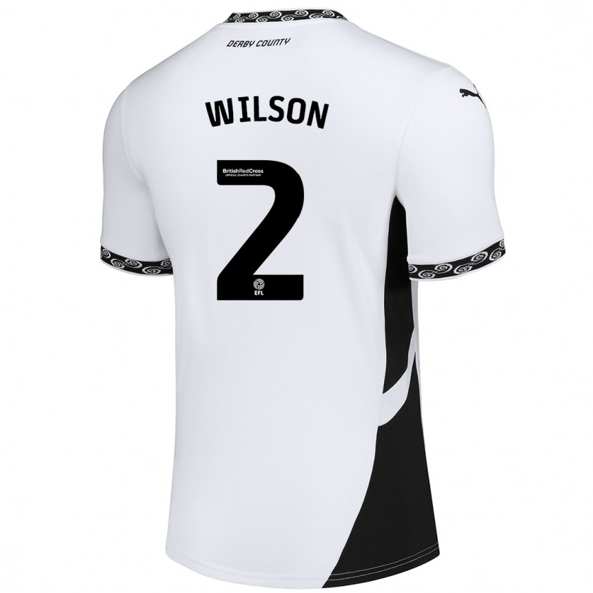 Enfant Football Maillot Kane Wilson #2 Blanc Noir Tenues Domicile 2024/25