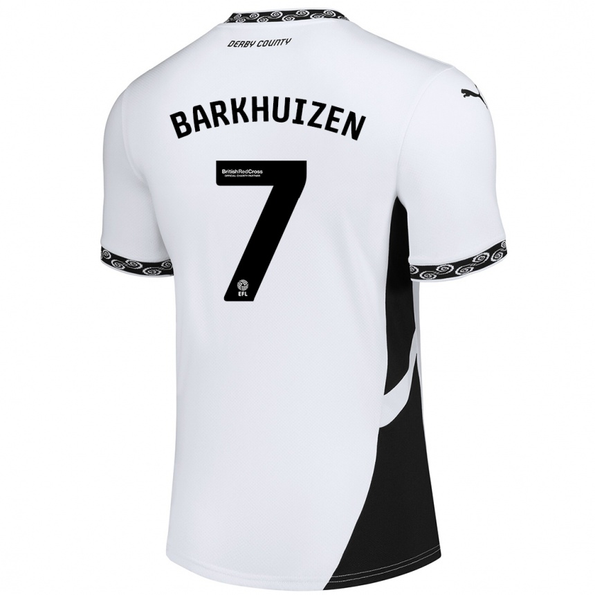 Enfant Football Maillot Tom Barkhuizen #7 Blanc Noir Tenues Domicile 2024/25