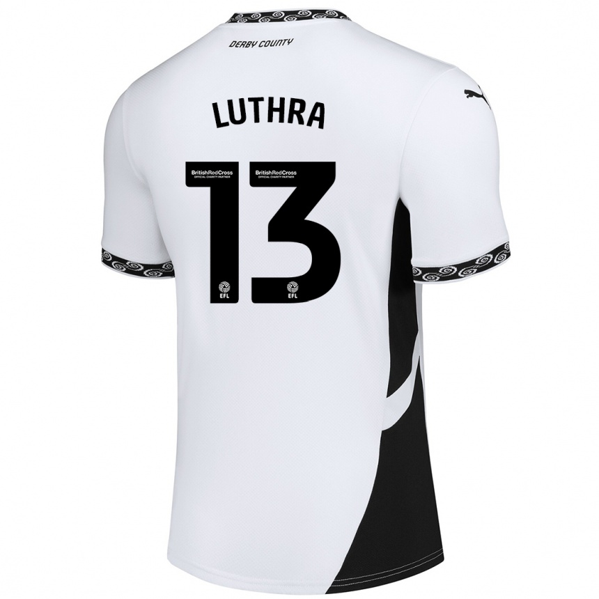 Enfant Football Maillot Rohan Luthra #13 Blanc Noir Tenues Domicile 2024/25