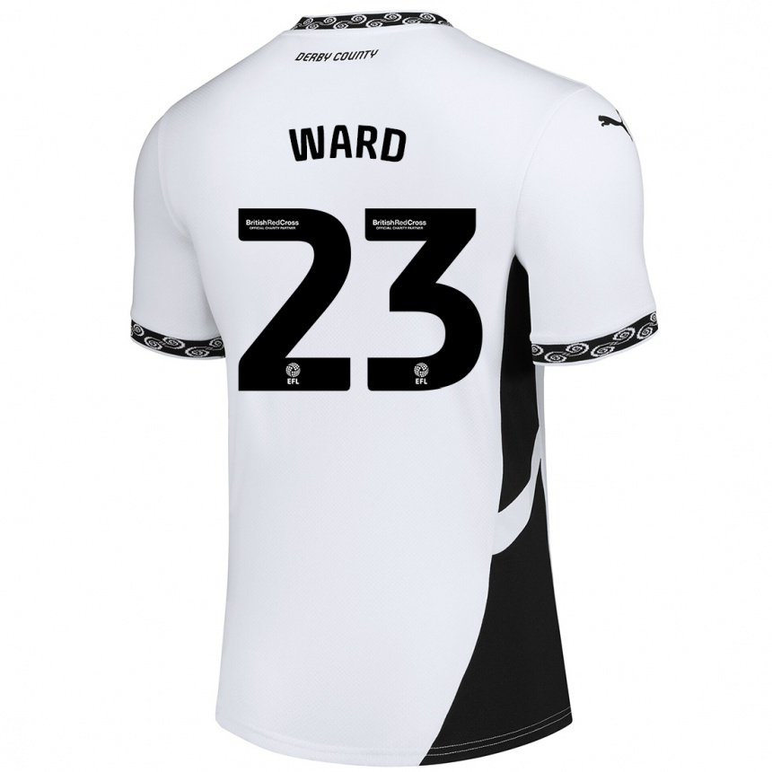 Enfant Football Maillot Joe Ward #23 Blanc Noir Tenues Domicile 2024/25