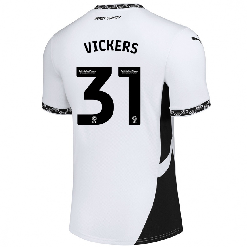 Enfant Football Maillot Josh Vickers #31 Blanc Noir Tenues Domicile 2024/25