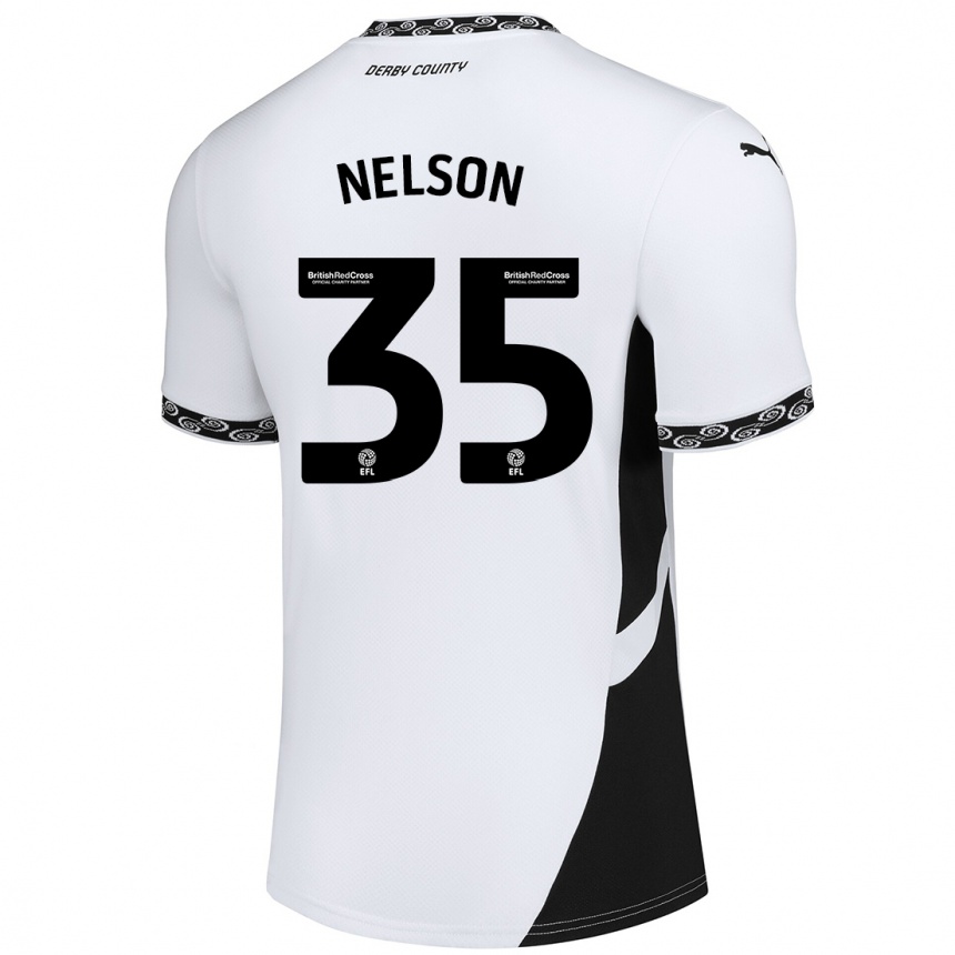 Enfant Football Maillot Curtis Nelson #35 Blanc Noir Tenues Domicile 2024/25