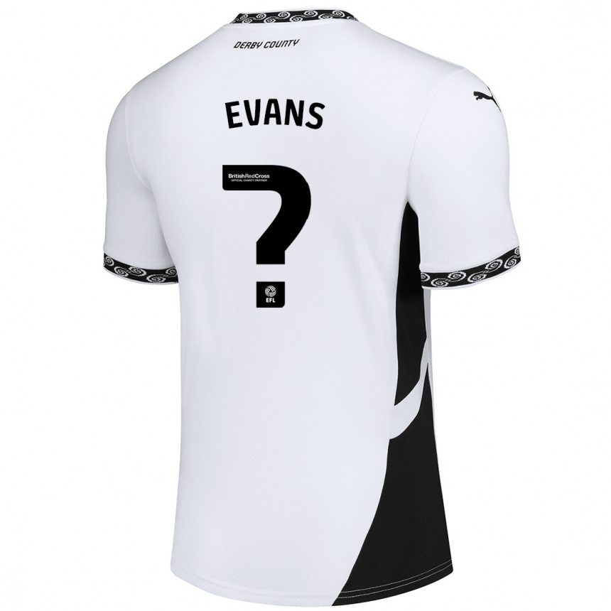 Enfant Football Maillot Harry Evans #0 Blanc Noir Tenues Domicile 2024/25