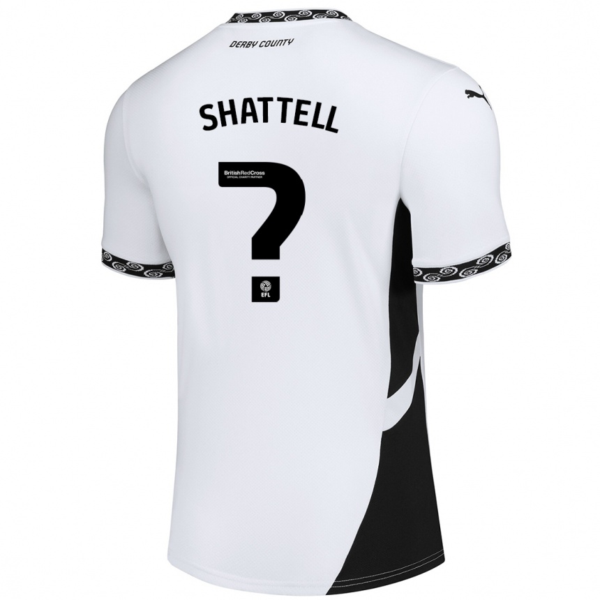 Enfant Football Maillot Josh Shattell #0 Blanc Noir Tenues Domicile 2024/25