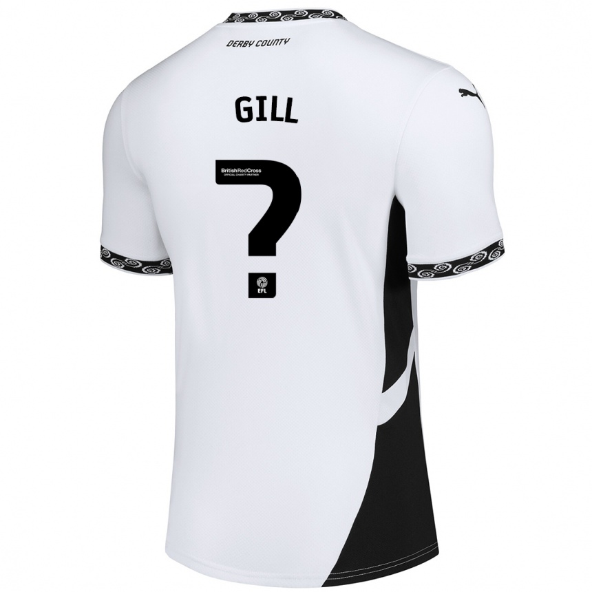 Enfant Football Maillot Tristan Gill #0 Blanc Noir Tenues Domicile 2024/25