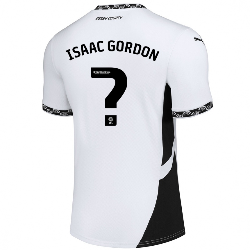 Enfant Football Maillot Isaac Gordon #0 Blanc Noir Tenues Domicile 2024/25