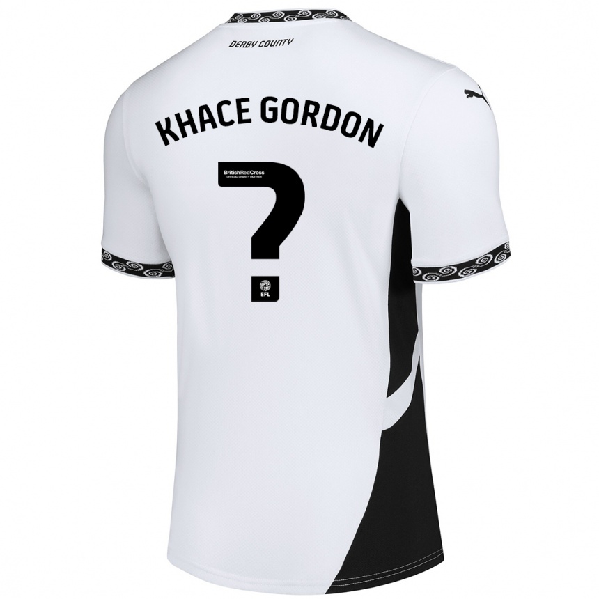 Enfant Football Maillot Khace Gordon #0 Blanc Noir Tenues Domicile 2024/25