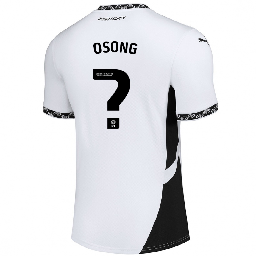 Enfant Football Maillot Johnson Osong #0 Blanc Noir Tenues Domicile 2024/25