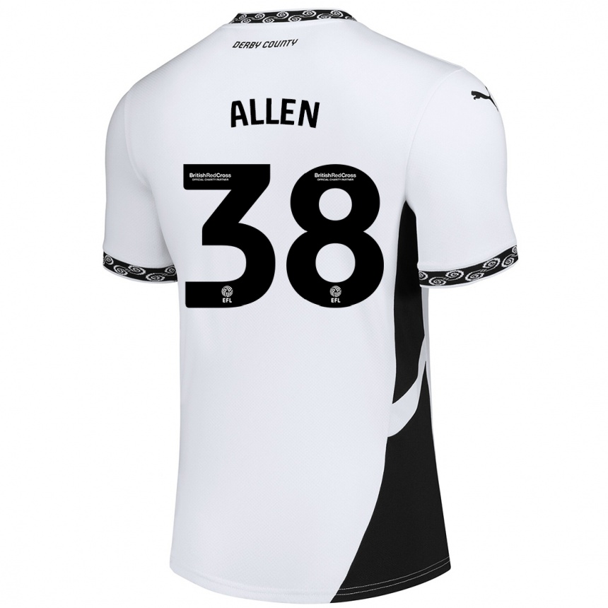 Enfant Football Maillot Cruz Allen #38 Blanc Noir Tenues Domicile 2024/25