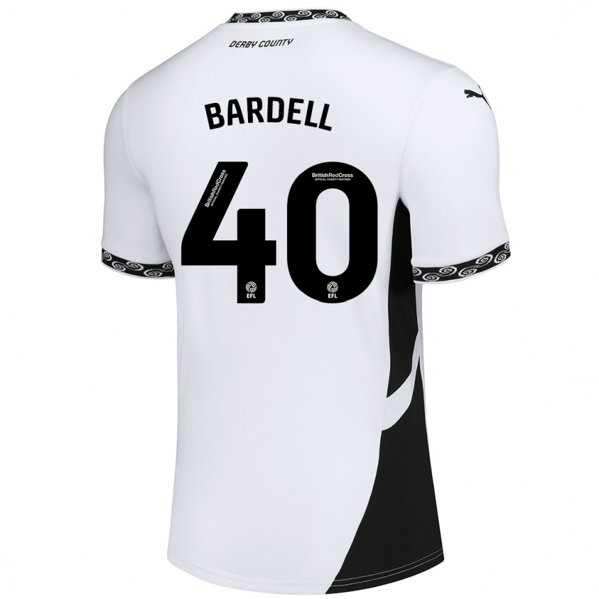 Enfant Football Maillot Max Bardell #40 Blanc Noir Tenues Domicile 2024/25