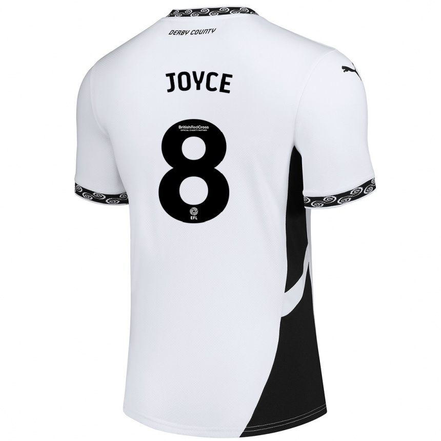 Enfant Football Maillot Emily Joyce #8 Blanc Noir Tenues Domicile 2024/25